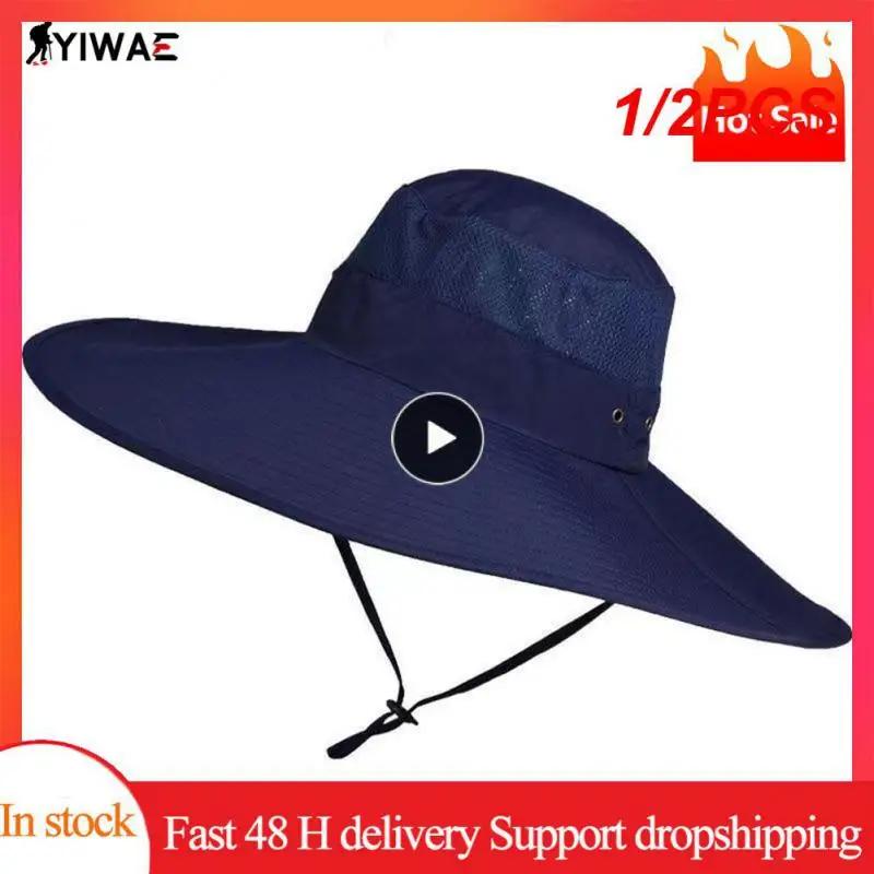 여름 야외 스포츠 남성용 자외선 차단 햇빛가리개 낚시 모자, 캐주얼 방수 통기성 등산 낚시 모자, 1 개, 2 개